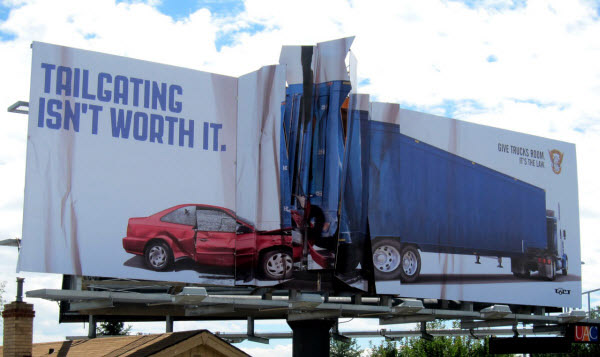 Tailgating isn't worth it billboard